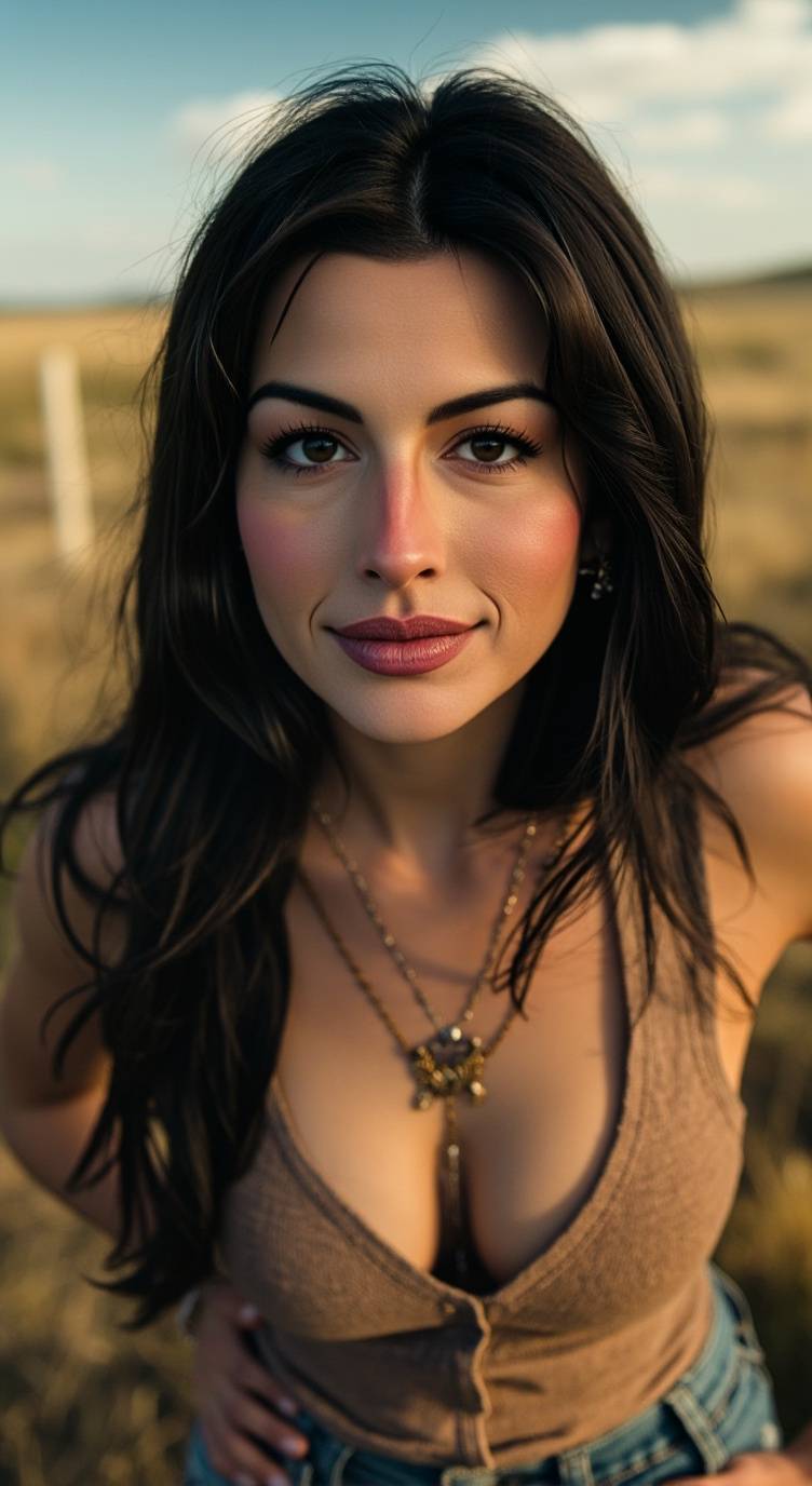 ai character: anne Hathaway  background
