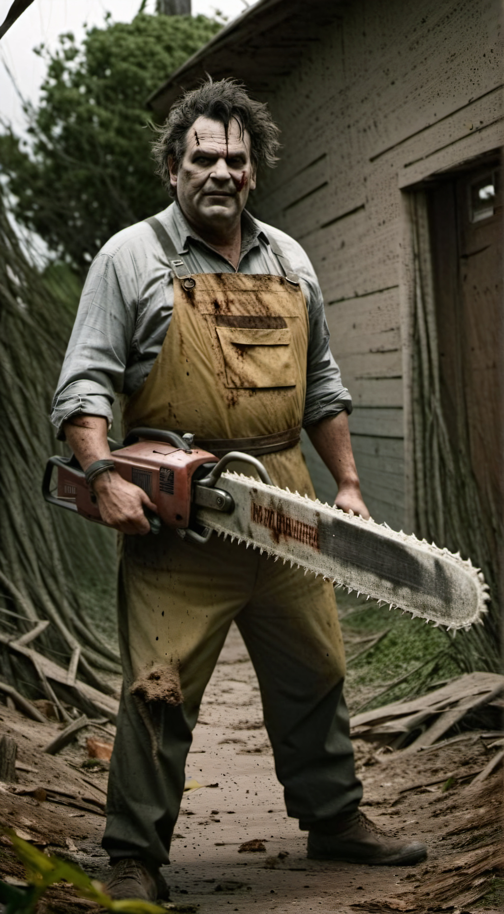 ai character: Leatherface  background