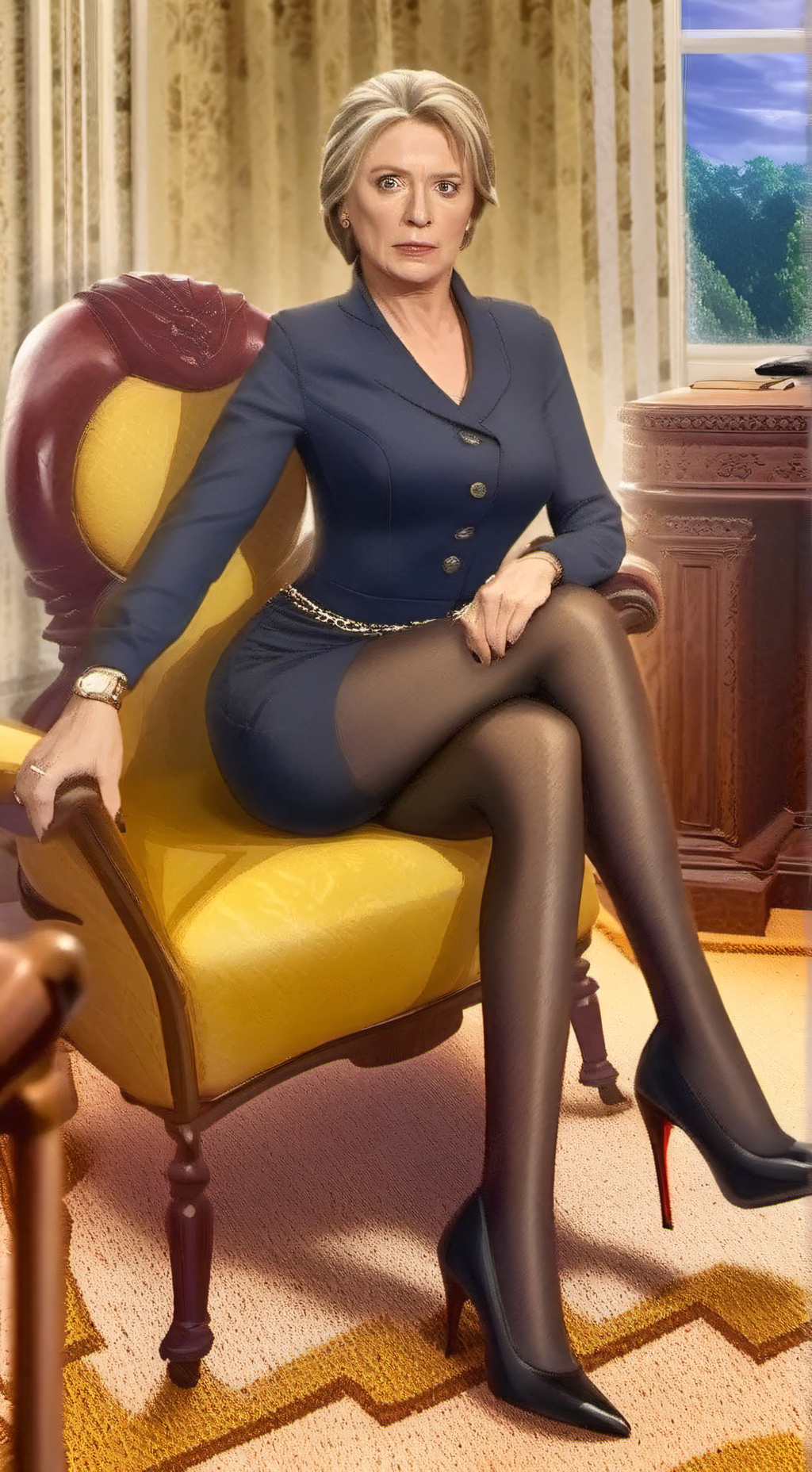 ai character: Mean Hillary  background