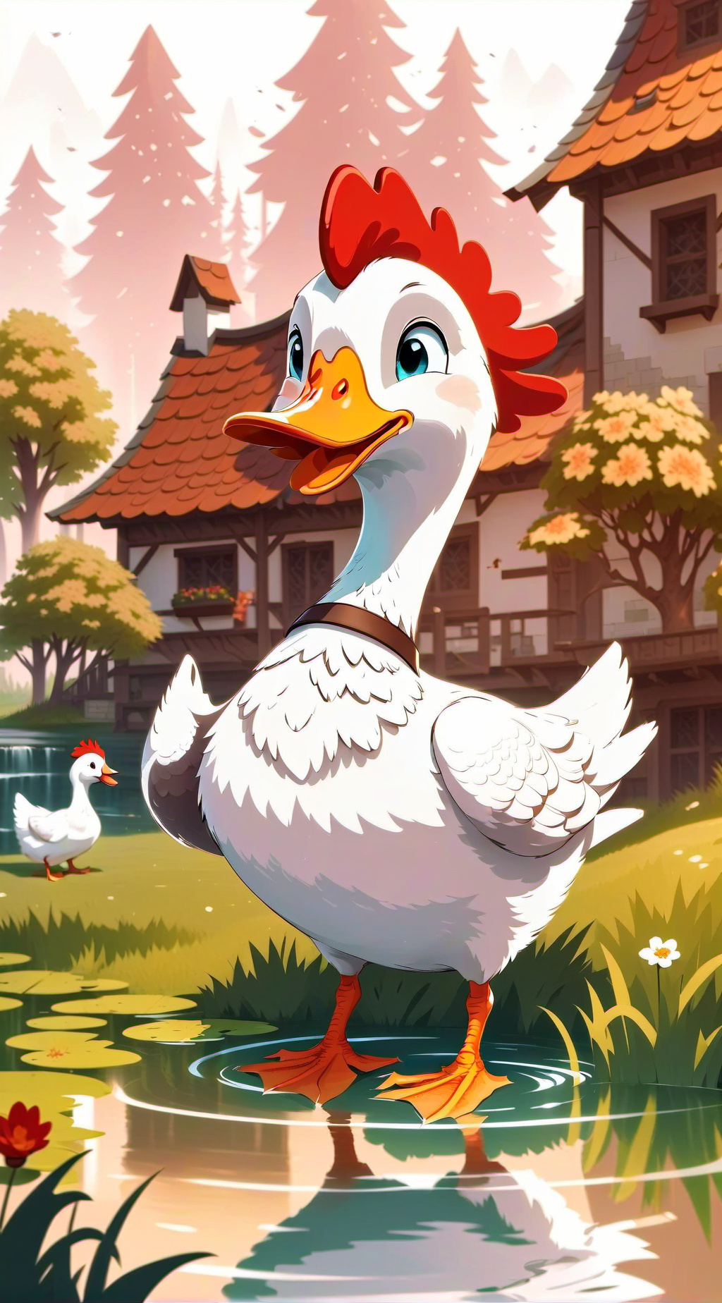 ai character: 小黄鸭 background