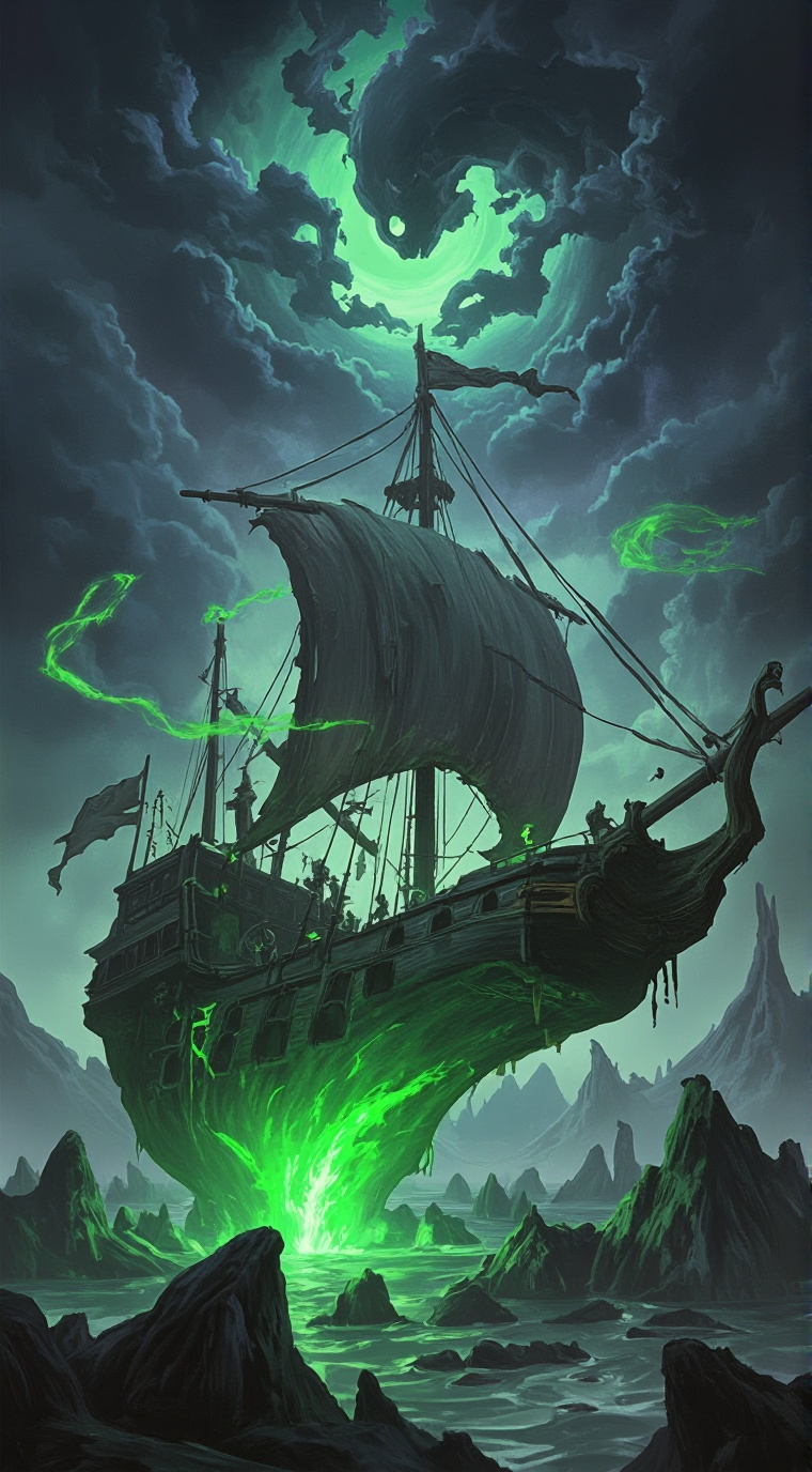 ai character: Ghost ship background