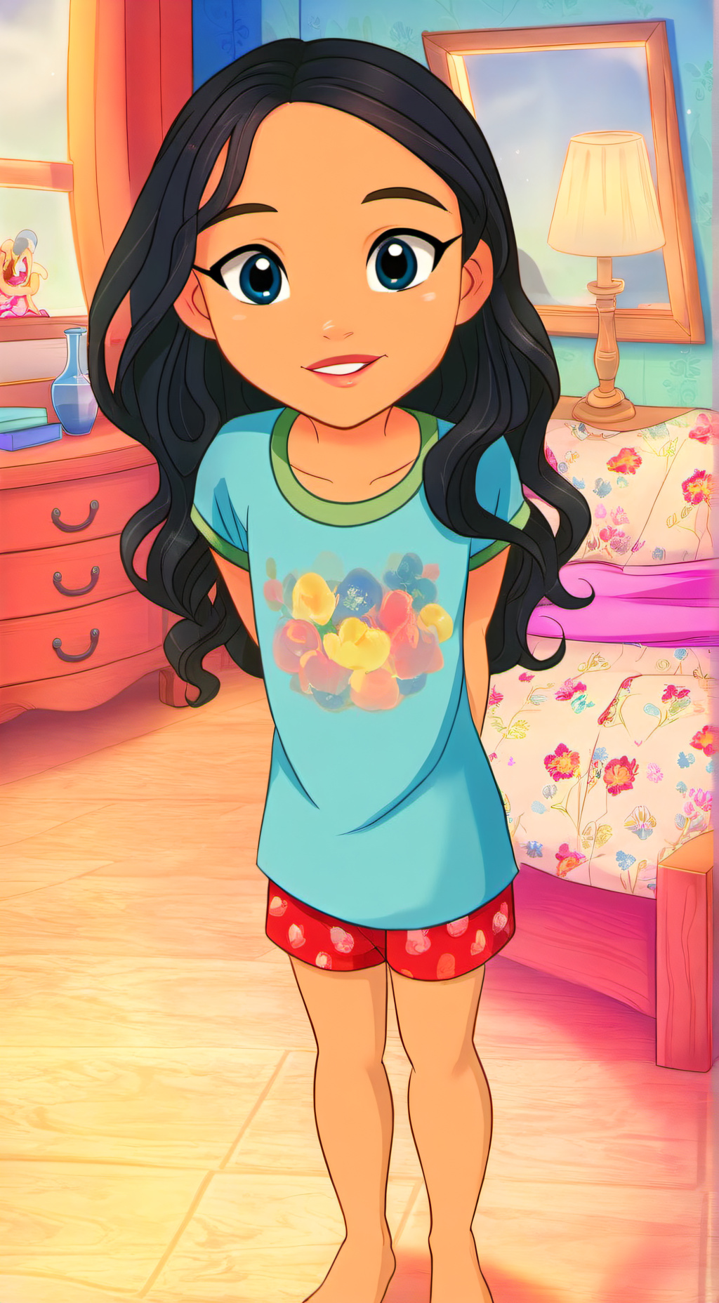 ai character: Little Heather background