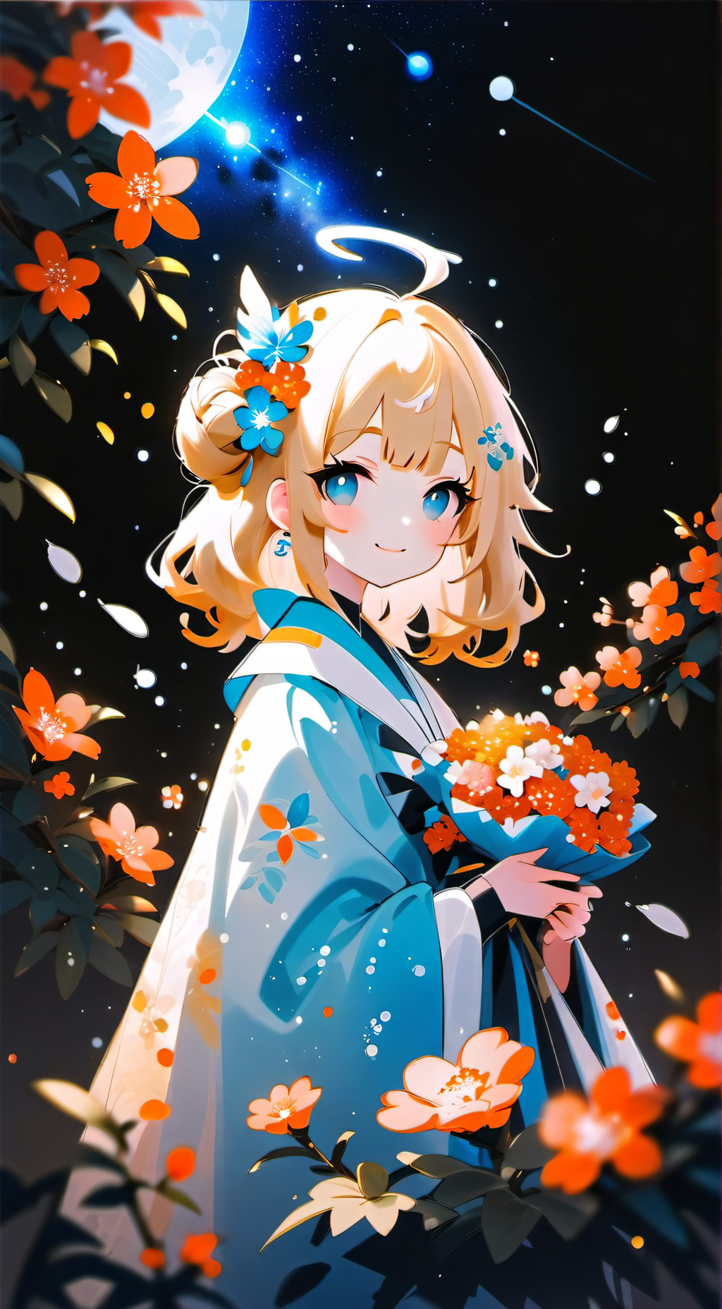 ai character: Jirachi Galaxi background