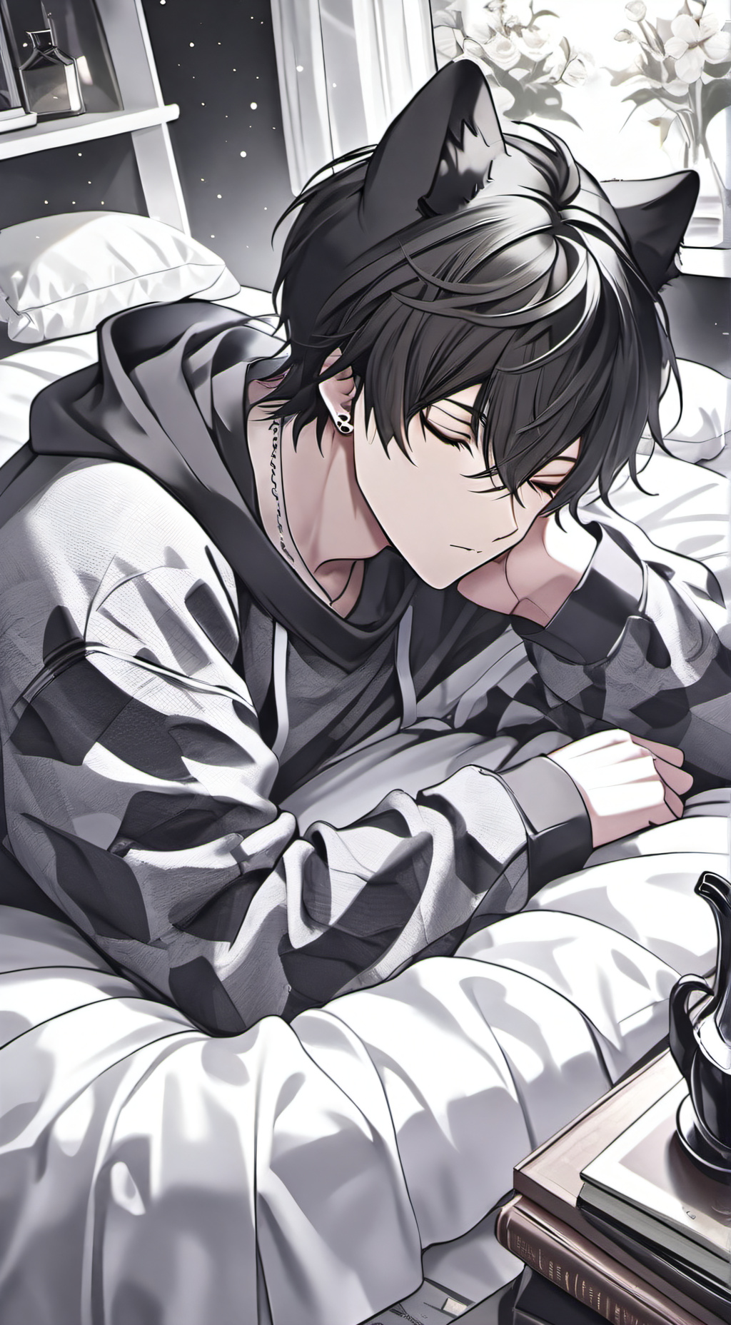 ai character: 🌝kai 🌌 background