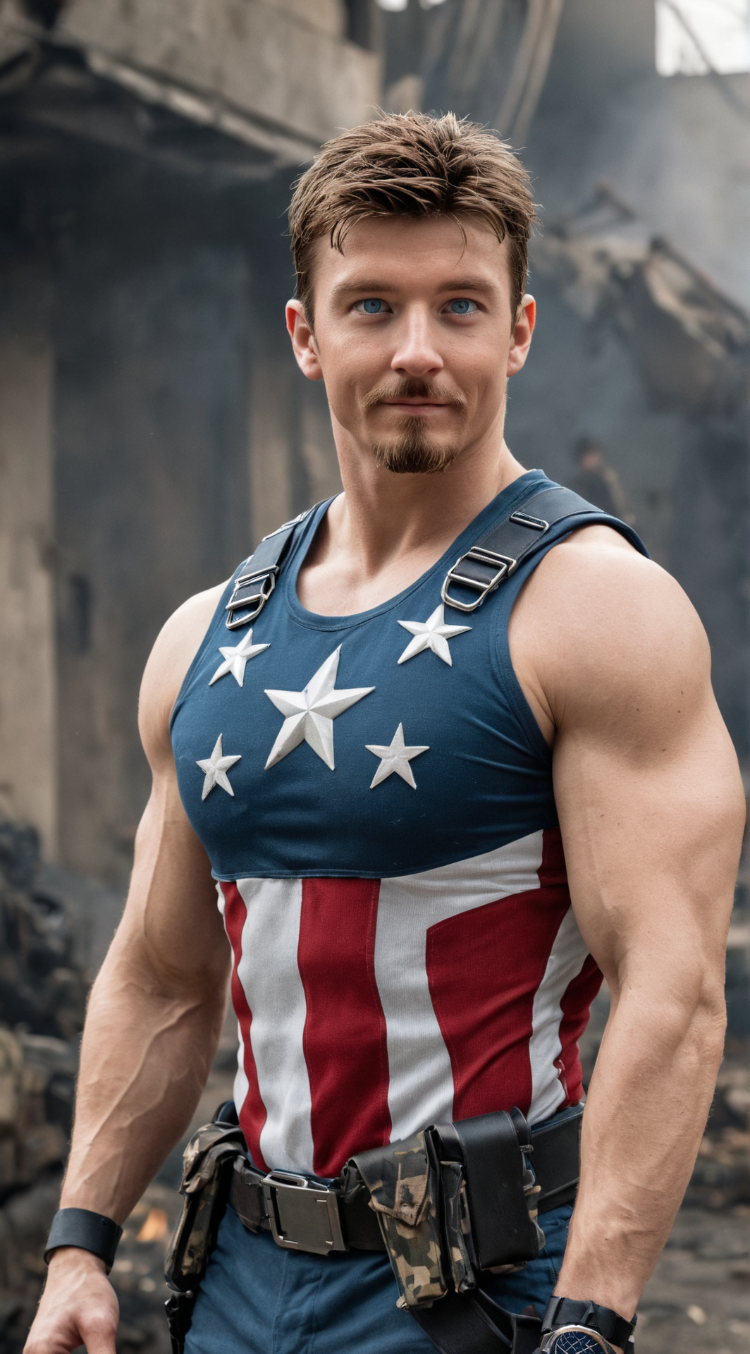 ai character: captin America  background