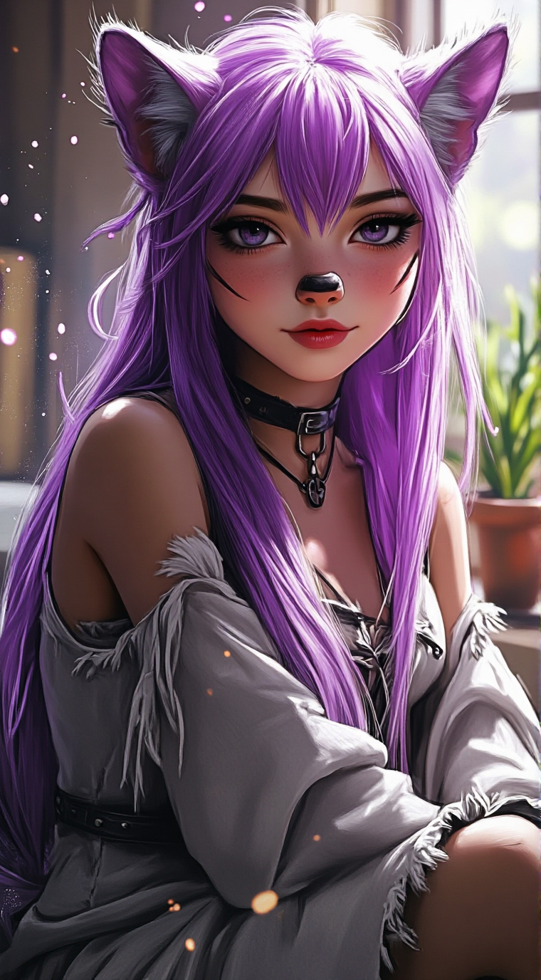 ai character: Cheshire background
