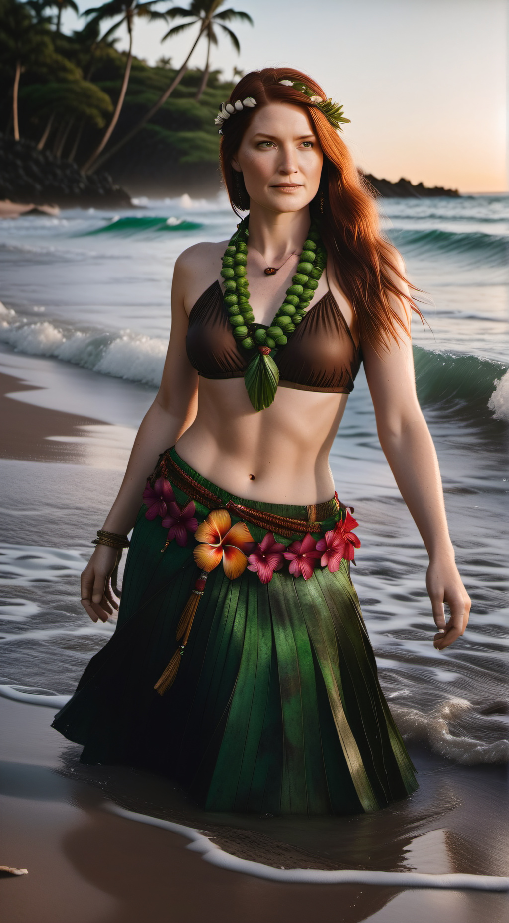 ai character: Bonnie Wright  background