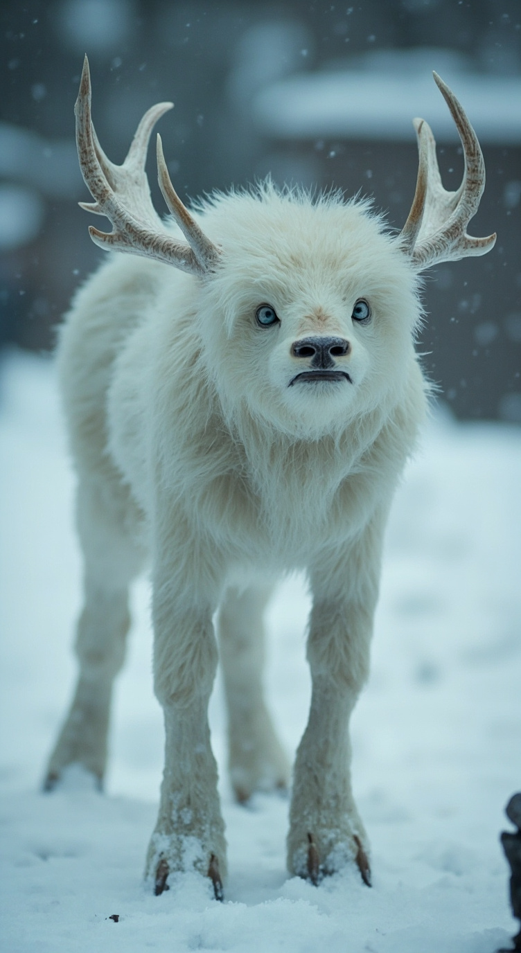 ai character: deer cow heard background