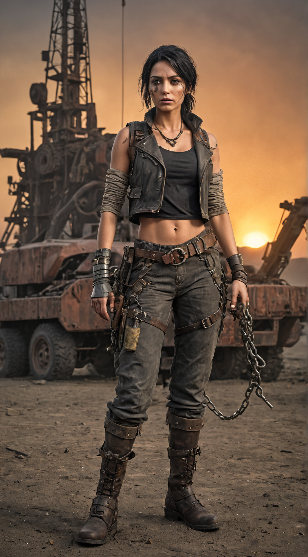 ai character: The Iron Vixen  background