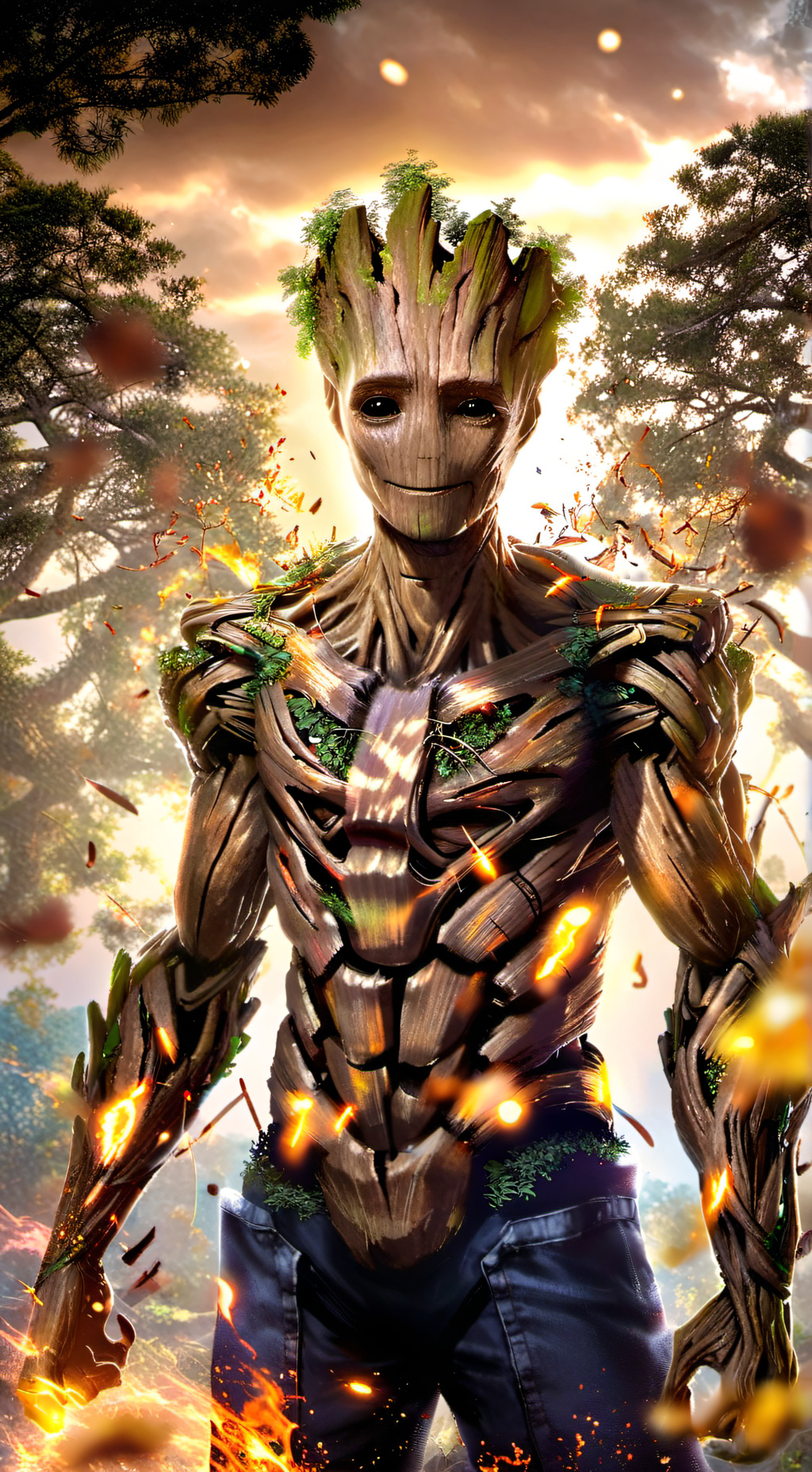 ai character: Groot background