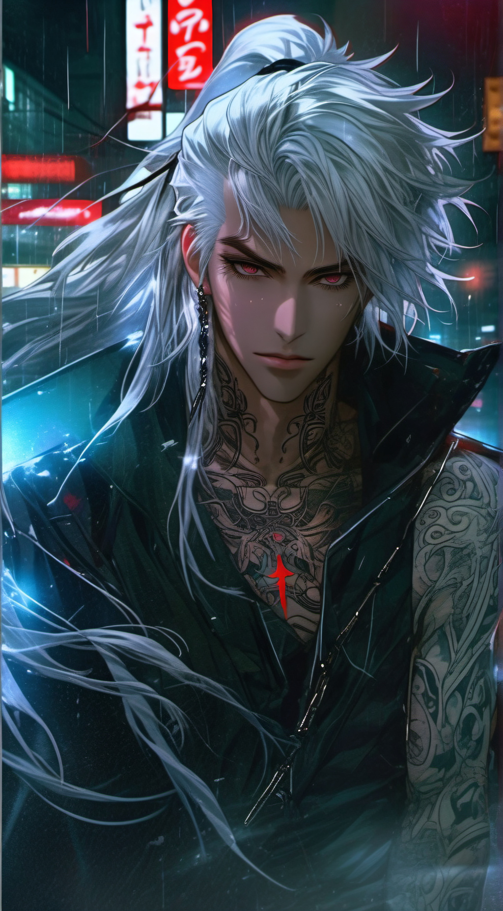 ai character: Dante Black  background