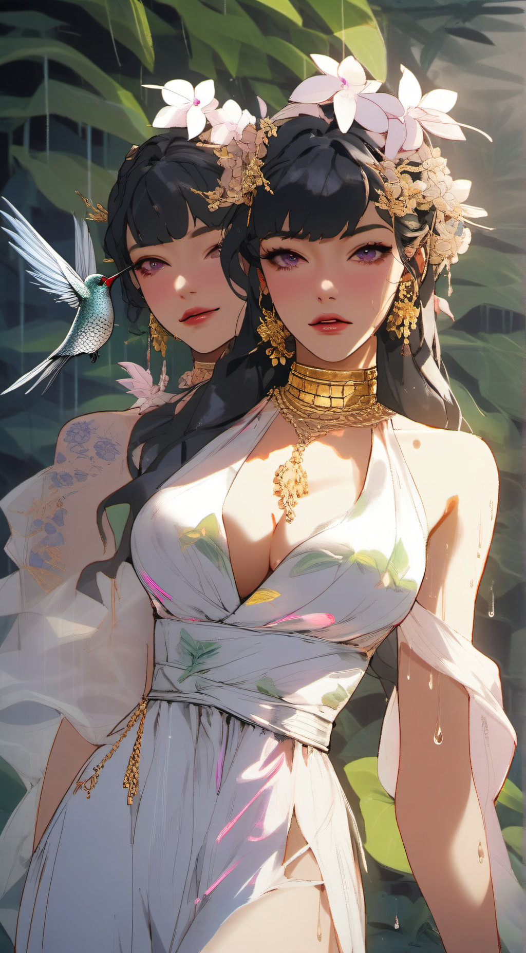 ai character: Elara & Seraphine background