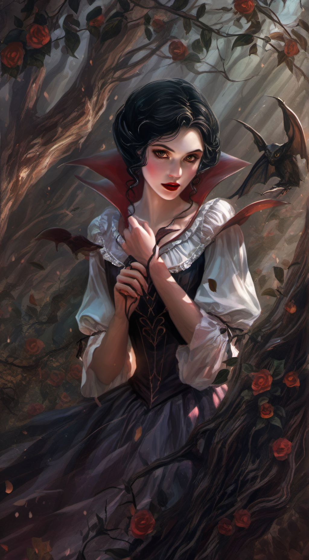 ai character: Schneewittchen  background