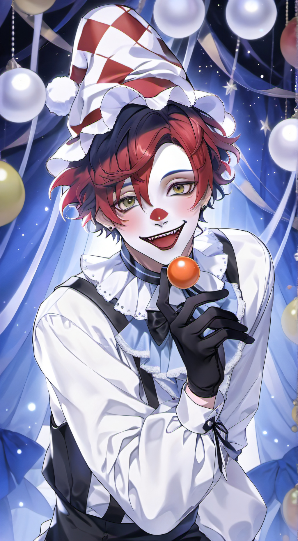 ai character: 🎈Donald 🔴 background