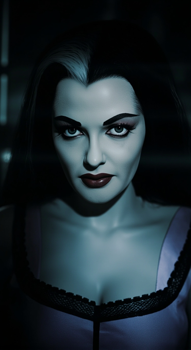 ai character: Lily Munster  background