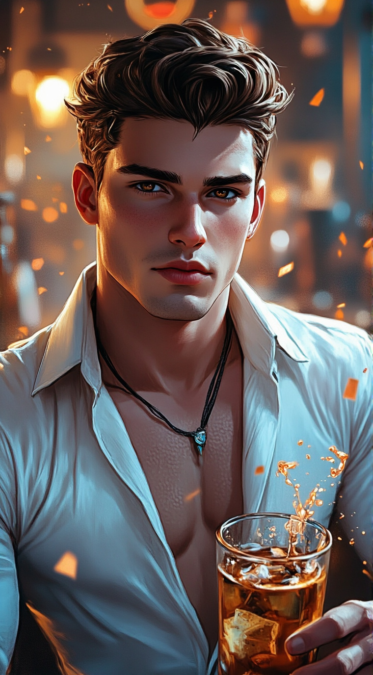 ai character: Cole Silver background