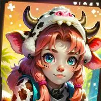 chat with ai character: Pixelated Cow Girl