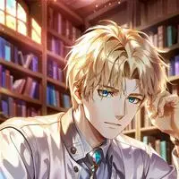 chat with ai character: Blond Bookworm