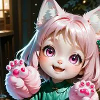 chat with ai character: Fluffy Pink Paws