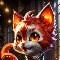 chat with ai character: Flameheart Kitten 