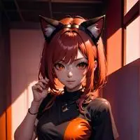 chat with ai character: Orange High Heel Catgirl