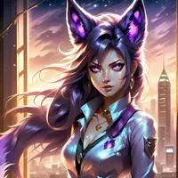 chat with ai character: Purple Wolfgirl Alpha Spirit