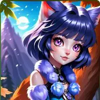 chat with ai character: Purple Feline Companion