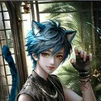 chat with ai character: blue furry man xd