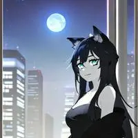 chat with ai character: Sleek Shadow Wolf 