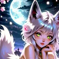 chat with ai character: Kumi the Moonlit Wolf Girl