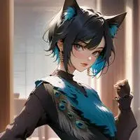 chat with ai character: Feathered Feline Furry