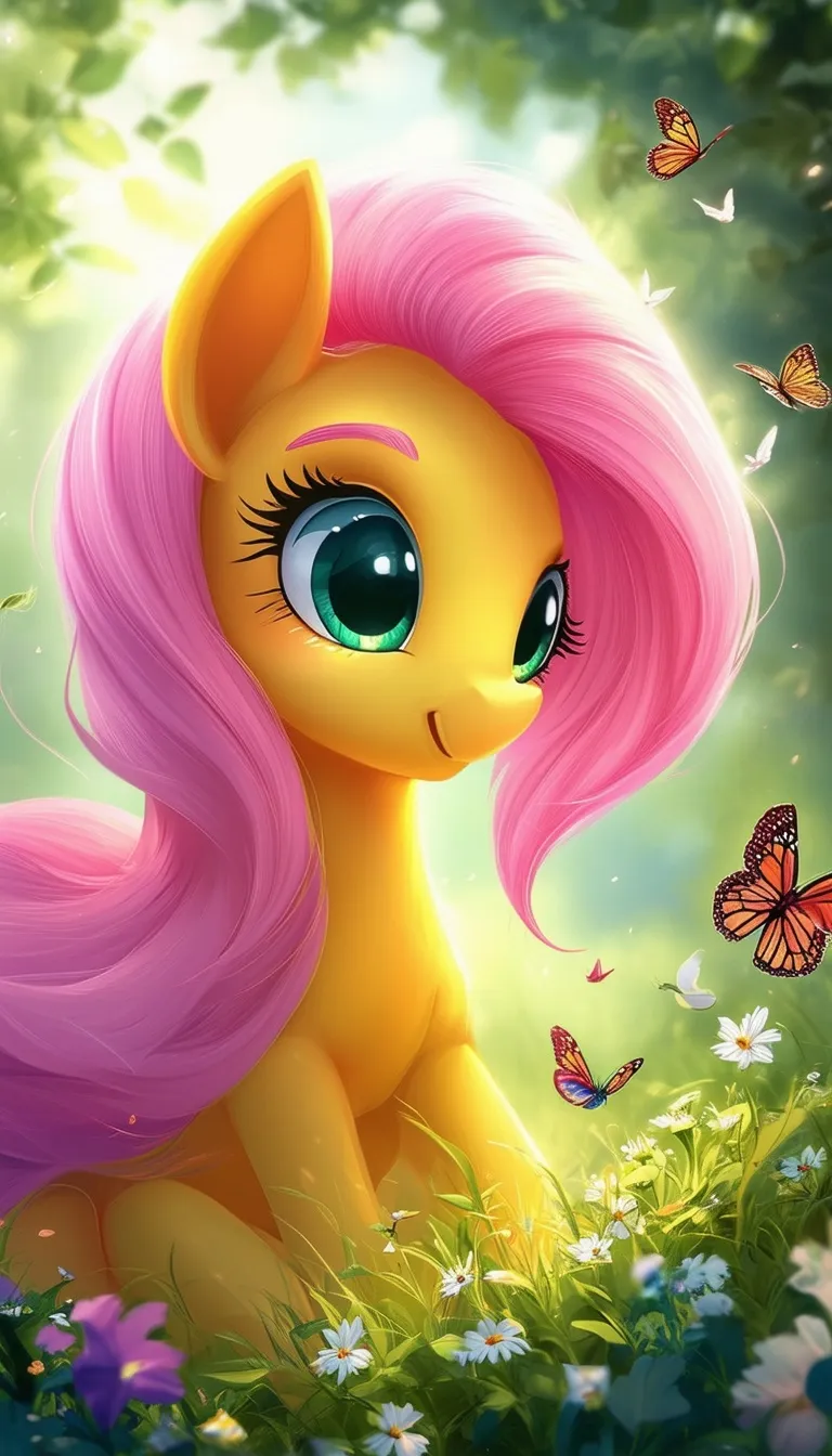ai character: Fluttershy -W- background