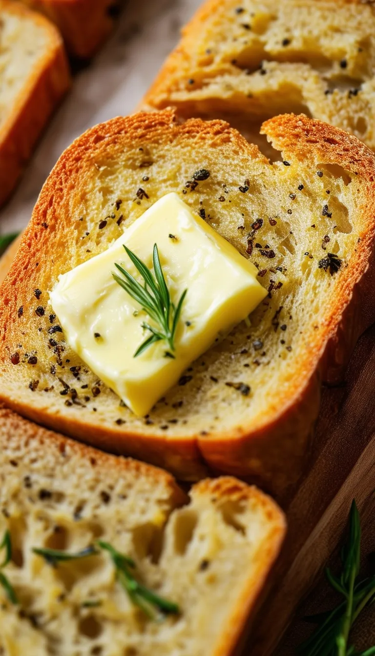 ai character: Garlic bread background
