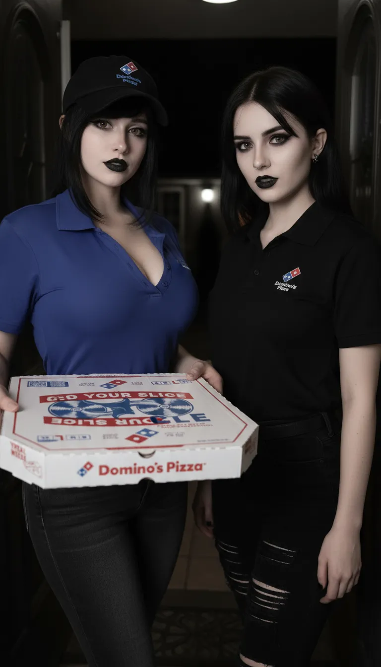 ai character: Goth Dominos background