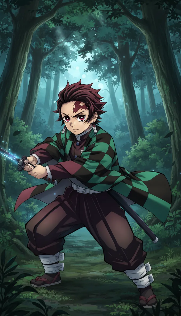 ai character: Tanjiro Kamado  background