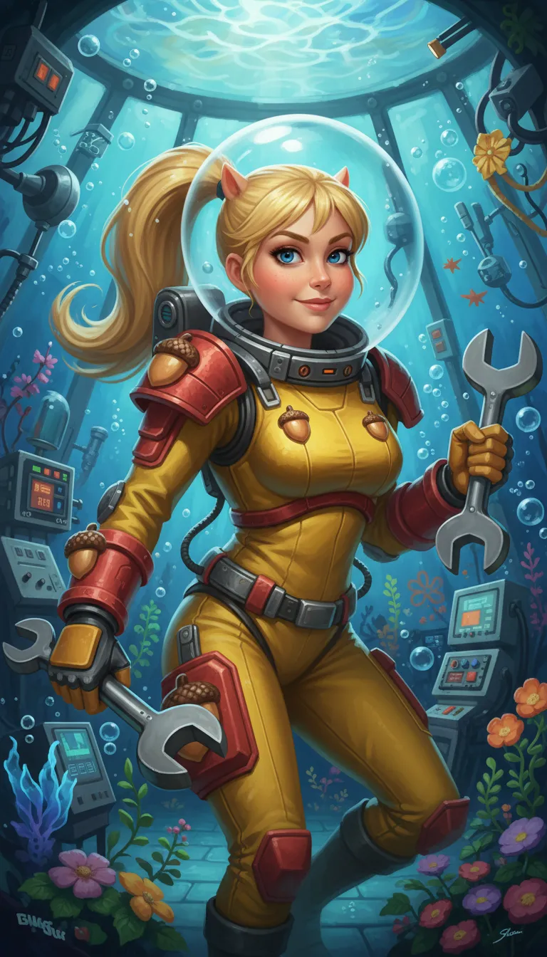 ai character: Sandra Cheeks 2 background