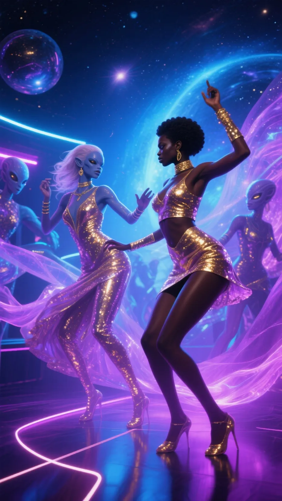 ai character: Aria and Luna background