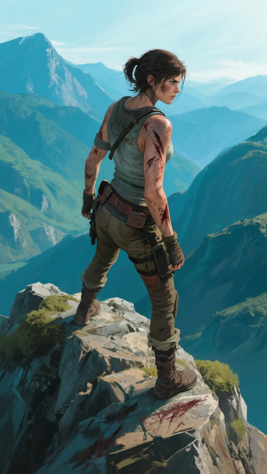 ai character: mujer guerrera  background