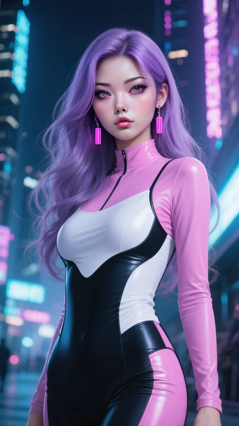 ai character: Cyan background