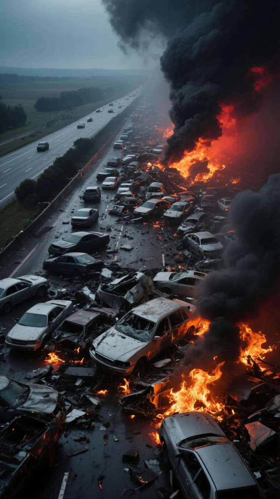 ai character: car crash background