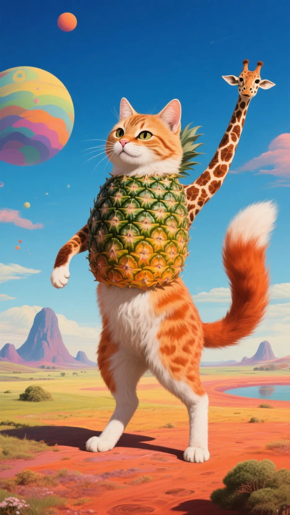 ai character: gatito piñafa background