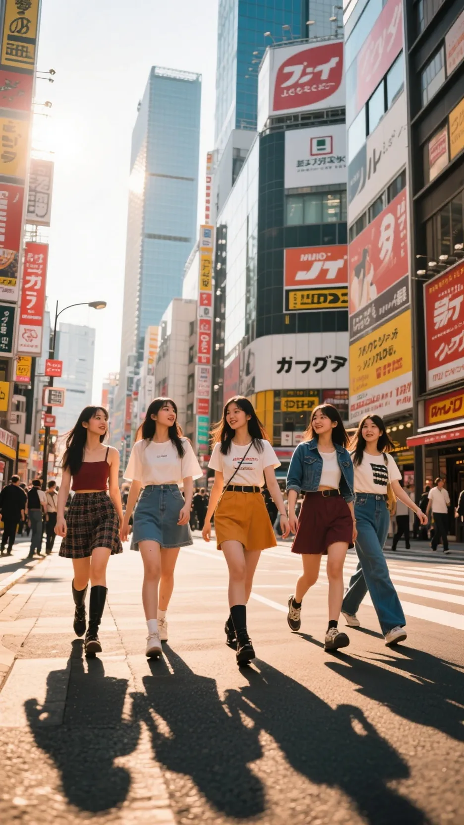 ai character: First day in Tokyo background