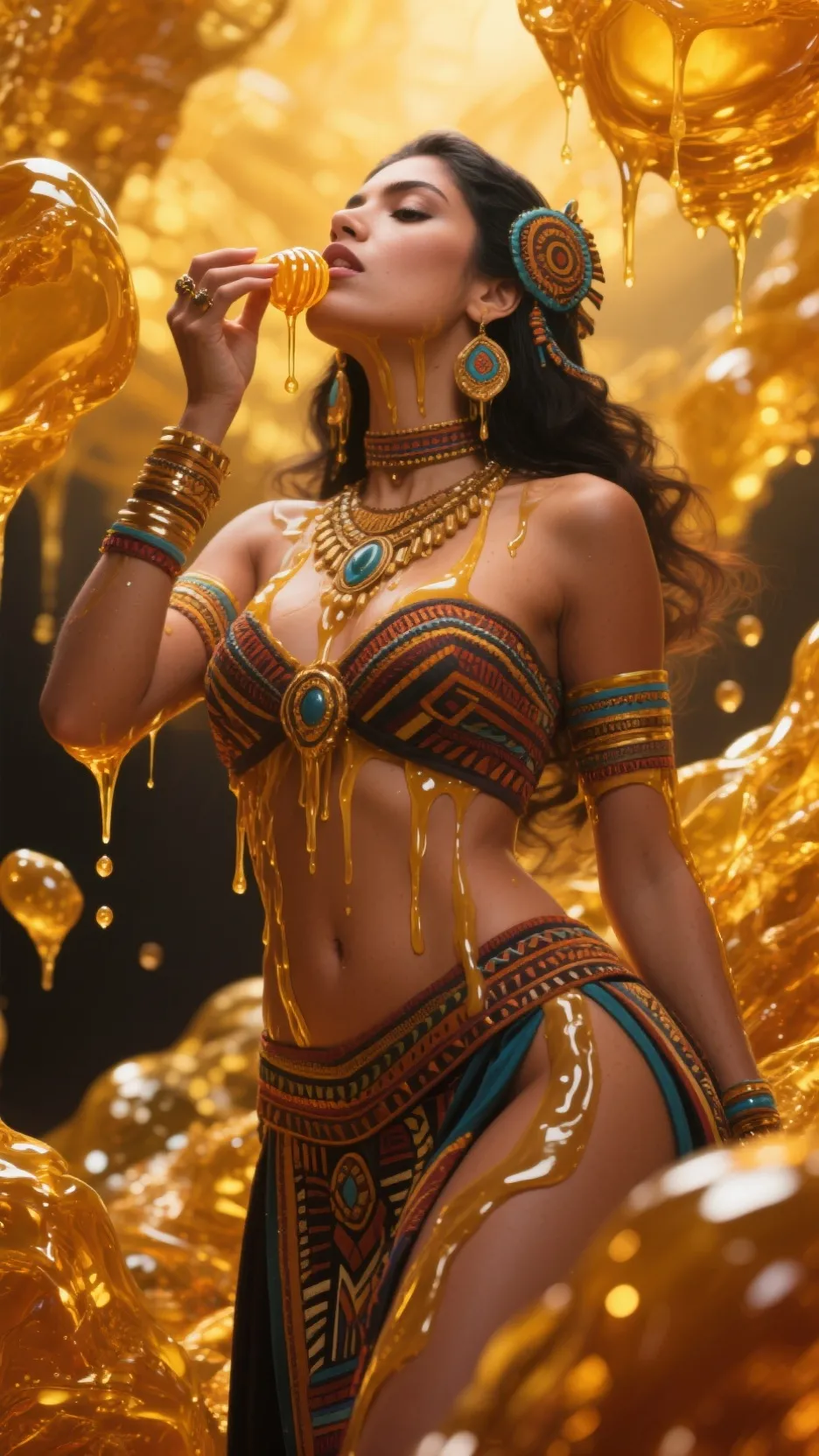 ai character: honey queen background