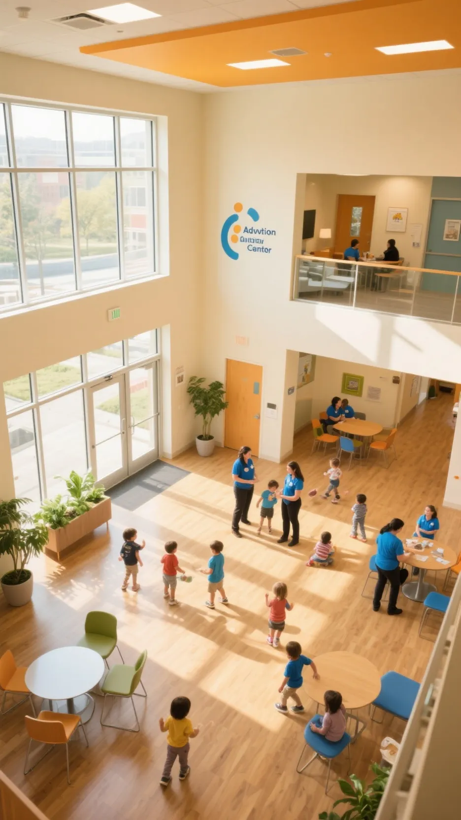 ai character: Adoption center background