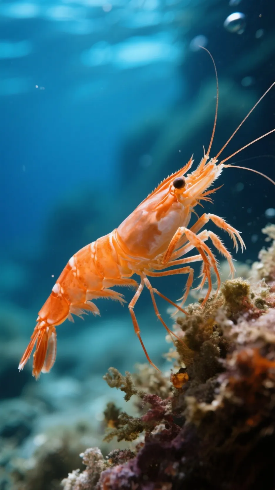 ai character: 🦐꧁Shrimp꧂🦐 background