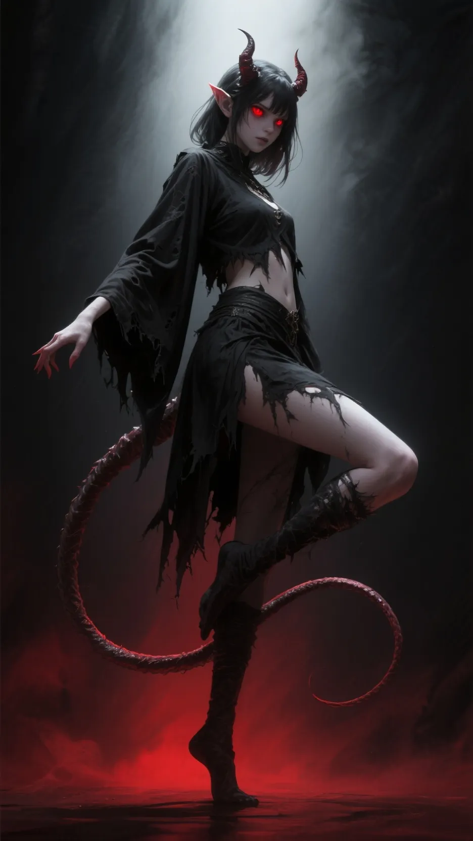 ai character: Rebecca cloak rose background