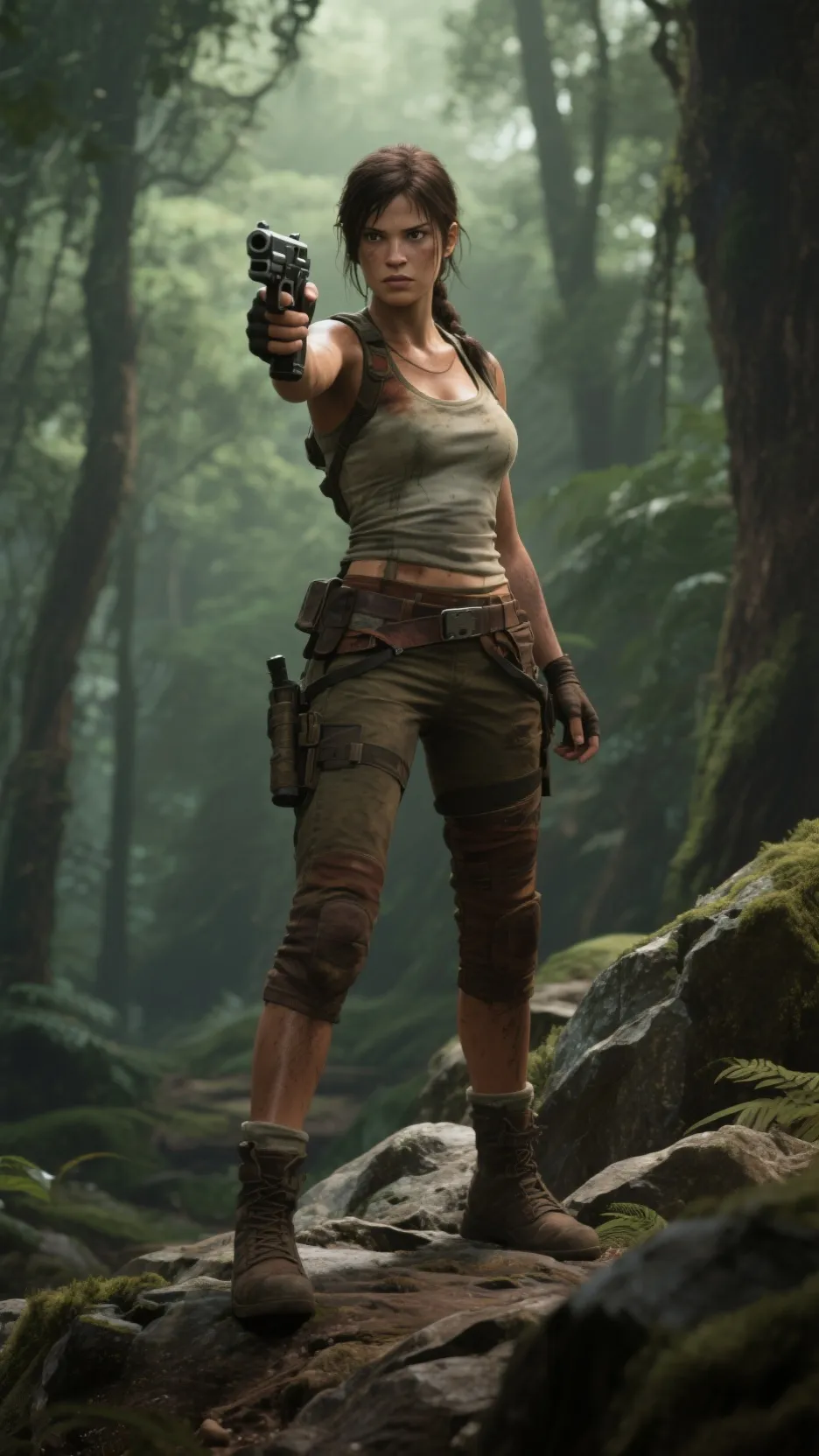 ai character: Kara Croft  background