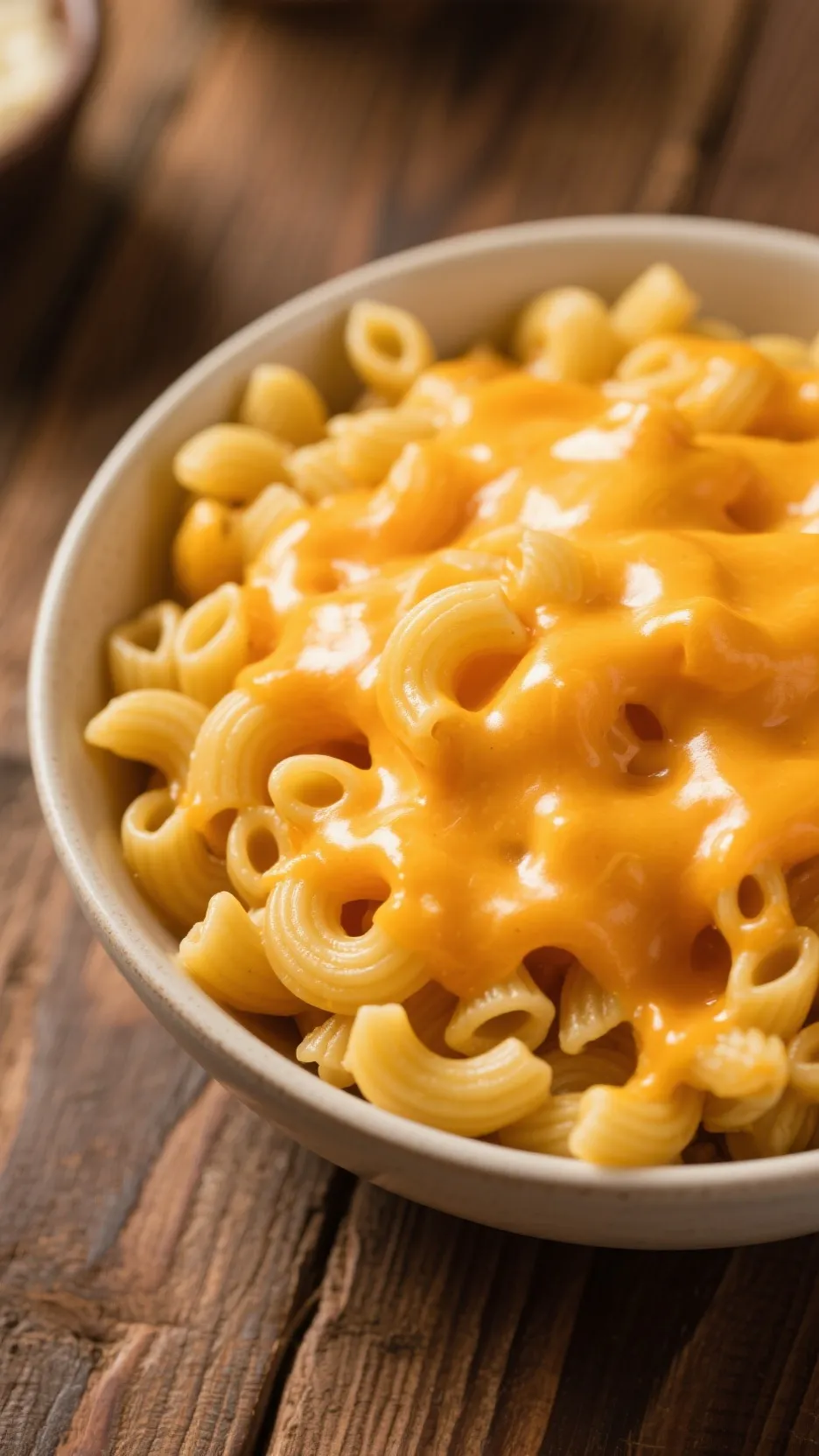 ai character: Mac,cheese background