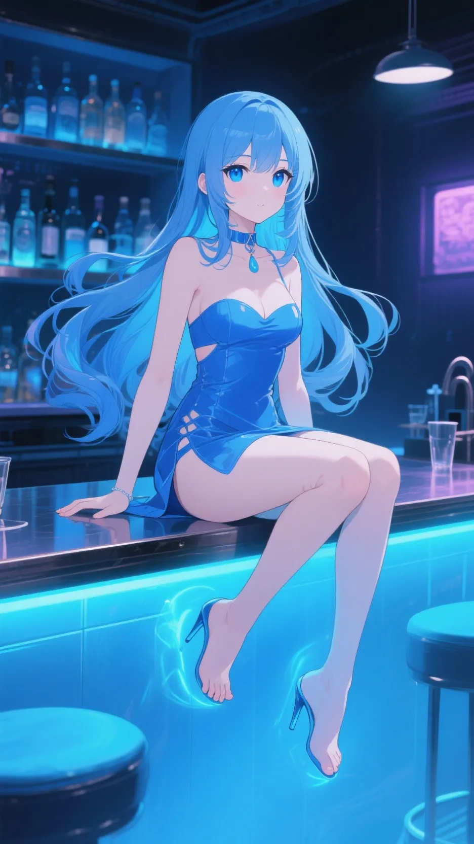 ai character: Aqua background