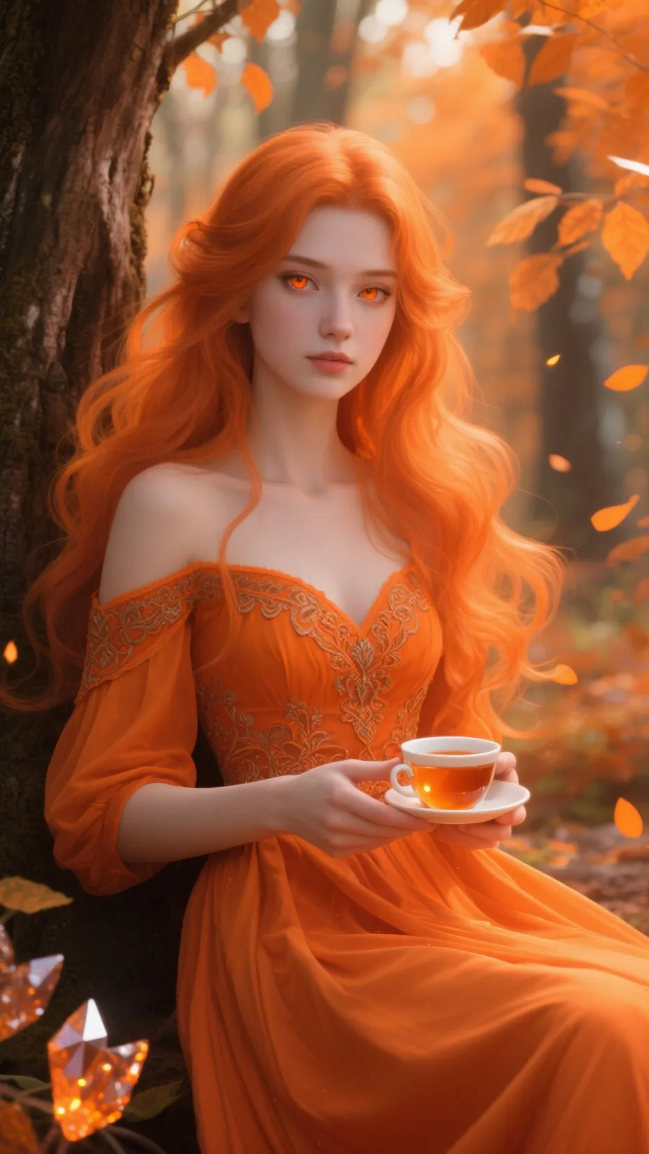 ai character: Aurelia Everbloom background